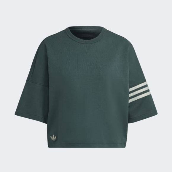 Adidas Adicolor Neuclassics Joggers & Cropped T-Shirt Set in Mineral - Picture 2 of 9